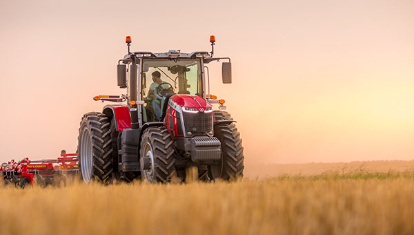Massey Ferguson 8s tractor at dusk