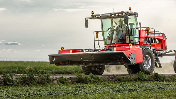 9300 Header series disc headers driving on a road
